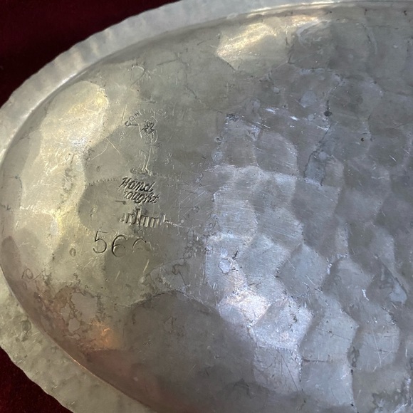 Vintage MidCentury Trade Continental Mark Aluminum Serving Tray #566 - Picture 6 of 6